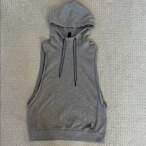 Adidas Heather Gray Sleeveless Hoodie medium